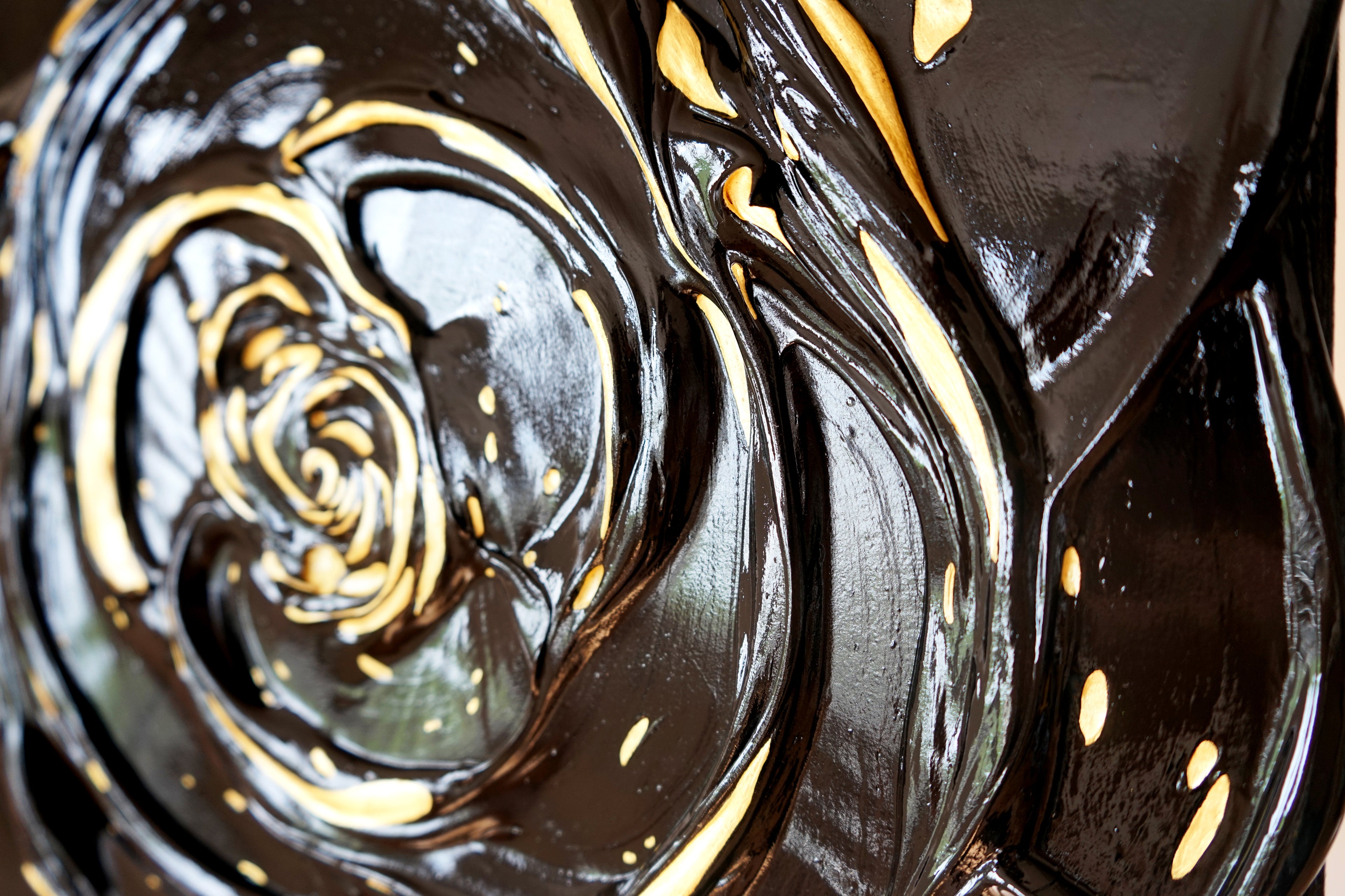 Little Black Rose with a Touch of Gold I.