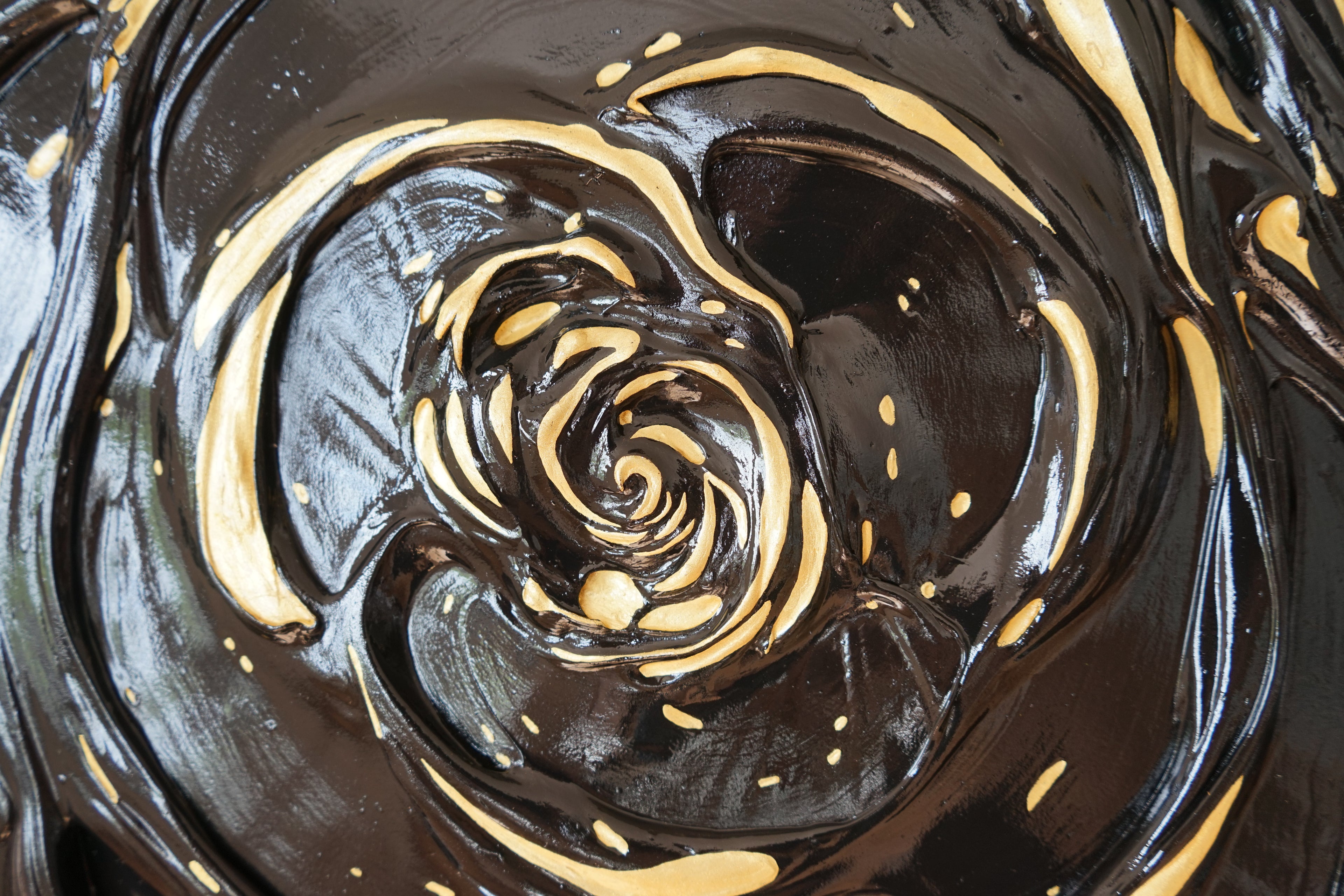 Little Black Rose with a Touch of Gold I.