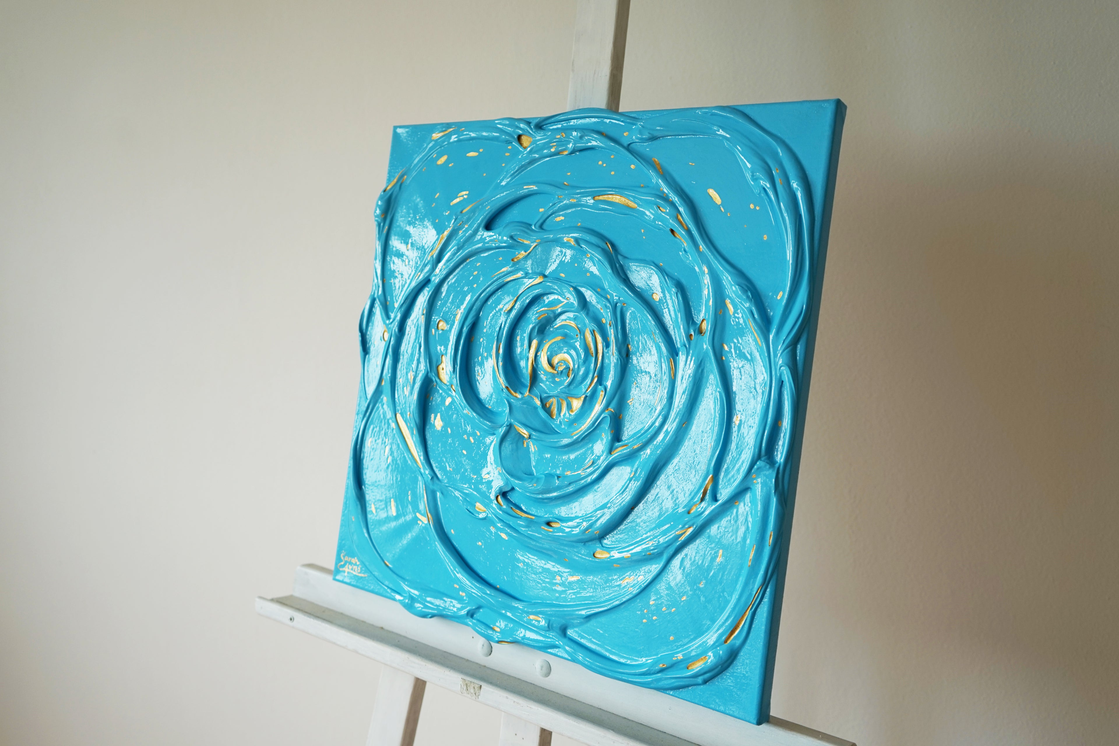 Little Blue Rose with a Touch of Gold III.