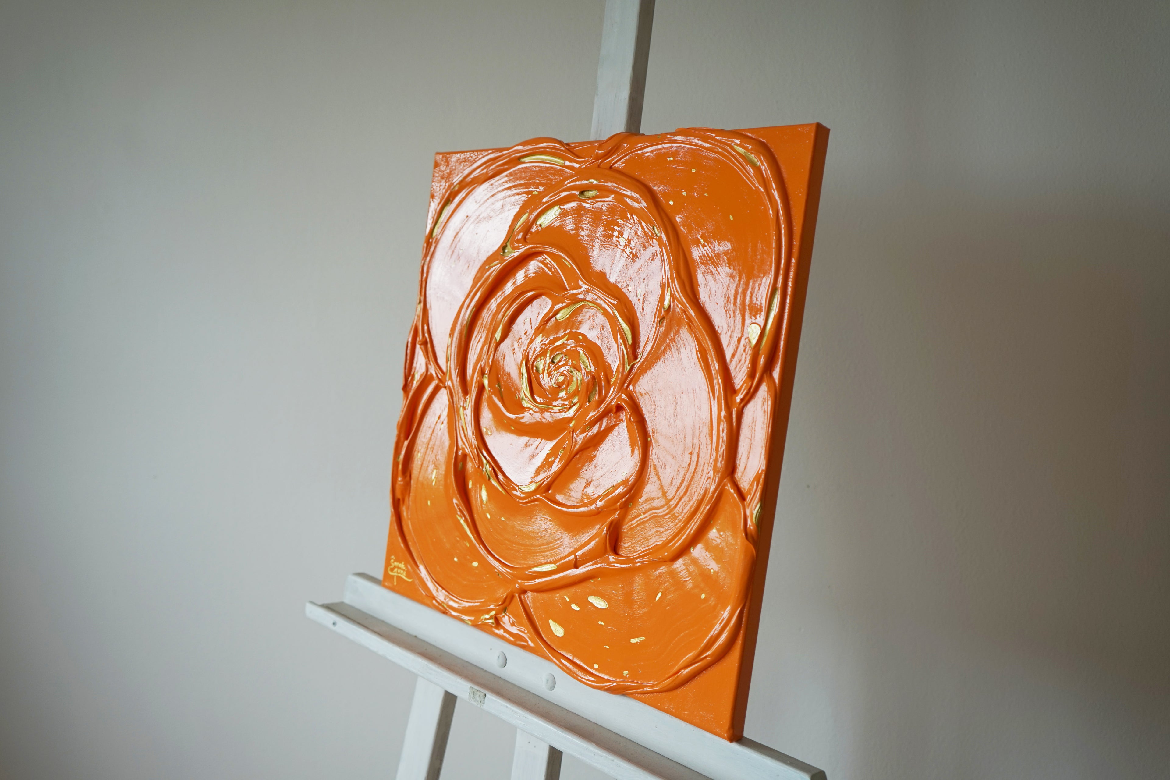 Little Orange Rose with a Touch of Gold I.